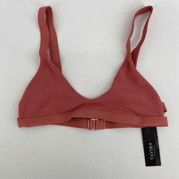 Tavik Coco womens Rose pink textured stripe New bikini top swim Small - Picture 2 of 6